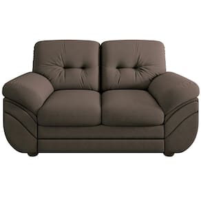 Sofá 2 Lugares Linoforte Francis Revestido em Suede com 152cm de Largura - Marrom - 2
