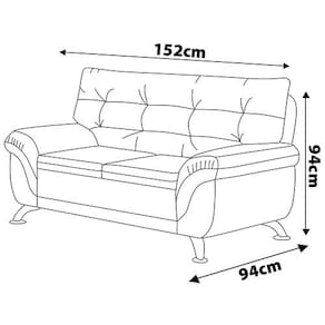 Sofá 2 Lugares Linoforte Arezzo Revestido em Suede com 152cm de Largura