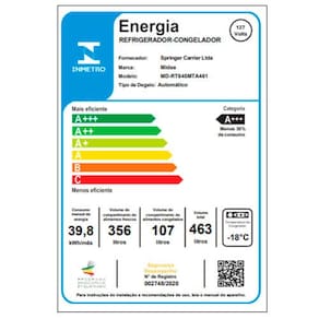 Geladeira Midea MD-RT645MTA Frost Free com Compartimento Extra Frio, Painel Touch e Iluminação LED 463 L - Inox