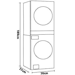 Lavadora e Secadora Elétrica Smart LG WashTower WK17BS6A 17 Kg Aço Escovado Preto com Inteligência Artificial AIDD - 220v