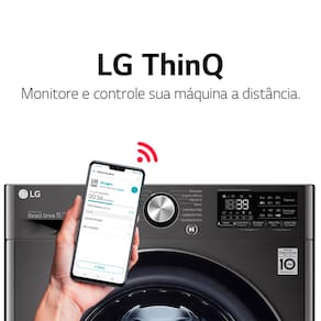 Lavadora e Secadora Elétrica Smart LG WashTower WK17BS6A 17 Kg Aço Escovado Preto com Inteligência Artificial AIDD - 220v
