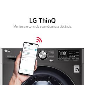 Lava e Seca Smart LG WashTower WK17VS6A 17 Kg Aço Escovado com Inteligência Artificial AIDD - 220V