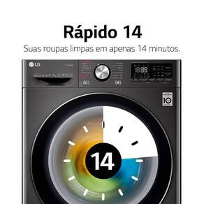 Lava e Seca Smart LG WashTower WK17VS6A 17 Kg Aço Escovado com Inteligência Artificial AIDD - 220V