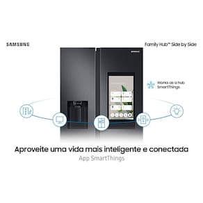 Geladeira Samsung Family Hub Side By Side RS58T5561B1 Digital Inverter Frost Free com Soundbar, Smart View, Bluetooth e Wi-Fi Black Inox Look – 585 L