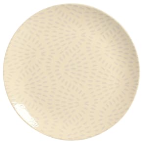 Conjunto com 6 Pratos Rasos Porto Brasil Ikebana em Cerâmica Feldspática 27,5cm – Off-White - 1