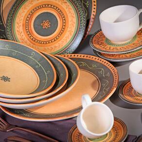 Conjunto com 6 Xícaras e Pires para Chá Porto Brasil Coup Oliva em Cerâmica Feldspática Off-White – 260 ml - 2