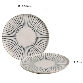 Conjunto com 6 Pratos Rasos Porto Brasil Bio Elemento em Stoneware 27,5 cm – Cinza - 2