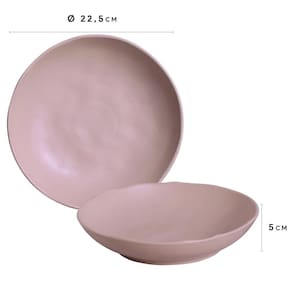 Conjunto com 6 Pratos Fundos Porto Brasil Bio Mahogany em Stoneware 22,5 cm – Marrom - 2