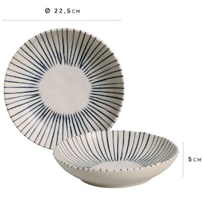 Conjunto com 6 Pratos Fundos Porto Brasil Bio Elemento em Stoneware 22,5 cm – Cinza - 2