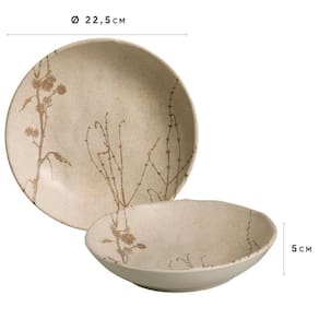 Conjunto com 6 Pratos Fundos Porto Brasil Cyperus em Bio Stoneware 22,5cm – Cinza - 2