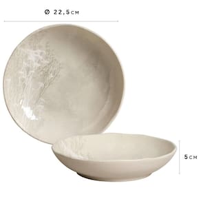 Conjunto com 6 Pratos Fundos Porto Brasil Primavera em Bio Stoneware 22,5cm – Cinza - 2