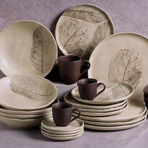 Conjunto com 6 Xícaras e Pires para Café Porto Brasil Bio Outono em Stoneware Cinza - 120 ml - 2