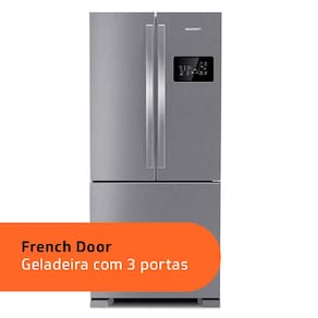 Geladeira Brastemp French Door BRO85AK Frost Free com Tecnologia Inverter, Turbo Freezer e Design Premium 554 L - Inox