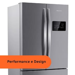 Geladeira Brastemp French Door BRO85AK Frost Free com Tecnologia Inverter, Turbo Freezer e Design Premium 554 L - Inox