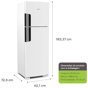 Geladeira Consul Duplex CRM44AB Frost Free 386L com Altura Flex, Função Turbo, Iluminação em LED e Freezer Espaçoso - Branca