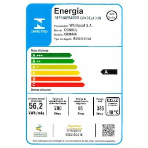 Geladeira Consul Duplex CRM44AB Frost Free 386L com Altura Flex, Função Turbo, Iluminação em LED e Freezer Espaçoso - Branca