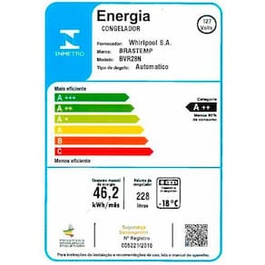 Freezer Vertical Brastemp BVR28NB Frost Free Branco – 228 L