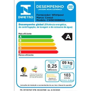 Lavadora de Roupas Consul 9kg CWB09BB com Dosagem Econômica e Ciclo Edredom – Branca