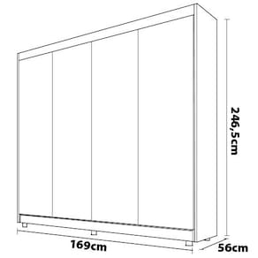 Guarda-Roupa Europa Palermo com 169 cm de Largura, 4 Portas e 3 Gavetas