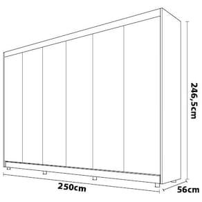 Guarda-Roupa Casal Europa Palermo com 6 Portas e 6 Gavetas - 250cm de largura