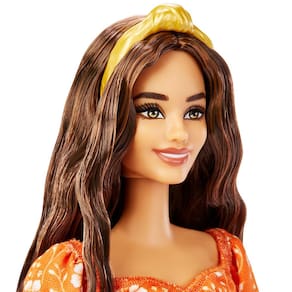 Boneca Barbie Fashionista 32cm Vestido Laranja Mattel - N/A