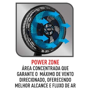 Ventilador de Mesa Arno Xtreme Force VB40 40cm com 3 Velocidades e 6 Pás – Preto