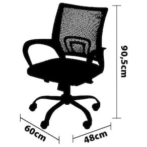 Cadeira de Escritório Giratória OR Design Tok Baixa com Regulagem de Altura e Apoio para os Braços - Cinza - 3