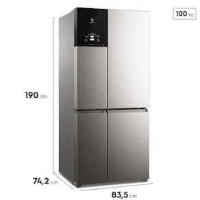 Geladeira Electrolux Multidoor Experience IQ8S Frost Free com Tecnologia Inverter e FlexiSpace 581 L – Inox