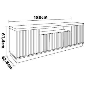 Rack Colibri Amazonas com 180cm de Largura, 4 Portas, Ideal para TV de Até 70”