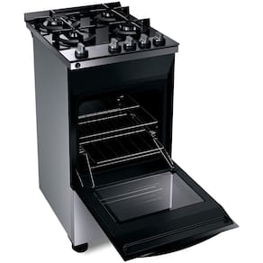 Fogão Brastemp 4 Bocas BFO4VBR com Mesa de Vidro, Dupla Chama e Grill Elétrico - Inox - 110V - 1