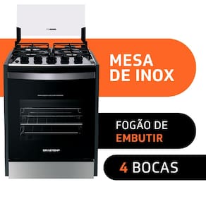 Fogão de Embutir Brastemp 4 Bocas BYO4EBR com Mesa de Inox, Dupla Chama e Grades Individuais Bivolt – Inox - 3
