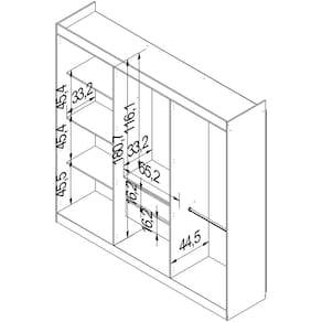 Guarda-Roupa Bartira Ville com 6 Portas e 2 Gavetas - 200,5cm de largura
