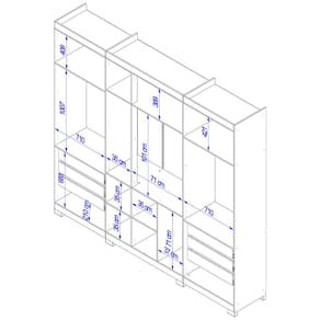 Guarda-Roupa Bartira Diplomata com 7 Portas e 6 Gavetas - 255,6cm de largura