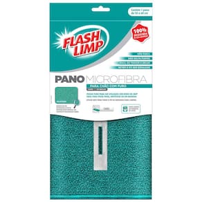 Pano para Chão FlashLimp com Furo Microfibra 60x50cm (AxL) - Verde - 1