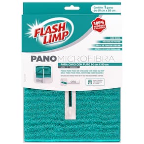 Pano para Chão FlashLimp com Furo Microfibra 80x60cm (AxL) - Verde - 1
