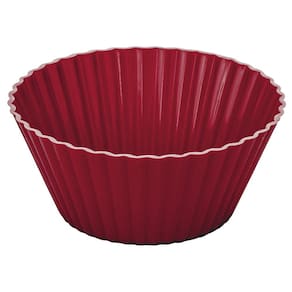 Conjunto de Formas para Cupcake 12 Peças Euro em Silicone Redondas - Vermelho - 1