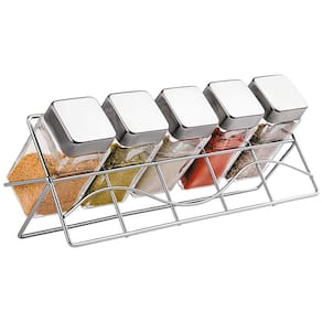 Porta Condimentos com Suporte Euro VDR0429 com 5 Peças - Transparente - 1