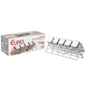 Porta Condimentos com Suporte Euro VDR0429 com 5 Peças - Transparente - 3