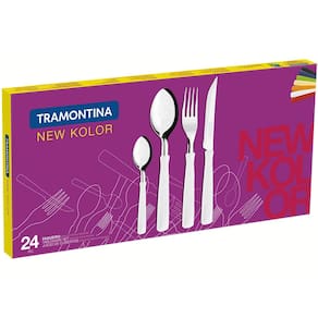 Faqueiro 24 Peças Tramontina New Kolor em Aço Inox - Preto - 2