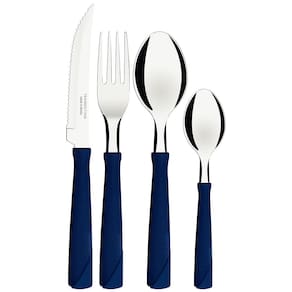 Faqueiro 25 Peças Tramontina New Kolor em Aço Inox com Gaveteiro - Azul - FAQUEIRO NEWKOLOR C/GAVETEIRO 25 PCS TRAMONTINA AZ - 1