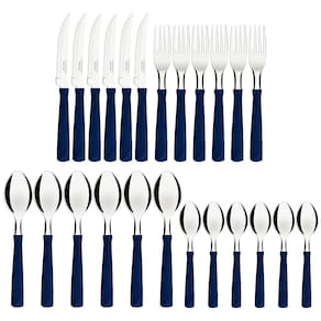Faqueiro 25 Peças Tramontina New Kolor em Aço Inox com Gaveteiro - Azul - FAQUEIRO NEWKOLOR C/GAVETEIRO 25 PCS TRAMONTINA AZ - 2