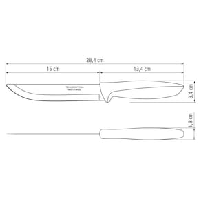Faca 6" para Cozinha Tramontina Plenus em Aço Inox - Preto - FACA PARA COZINHA PLENUS CABO PRETO 6 TRAMONTINA - 3