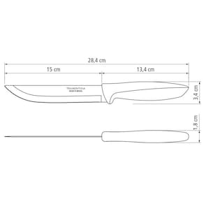 Faca 6" para Cozinha Tramontina Plenus em Aço Inox - Cinza - FACA PARA COZINHA PLENUS CABO CINZA 6 TRAMONTINA - 3