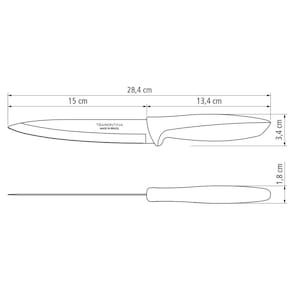 Faca 6" Utility Tramontina Plenus em Aço Inox - Cinza - FACA UTILITY PLENUS CABO CINZA 6 TRAMONTINA - 2