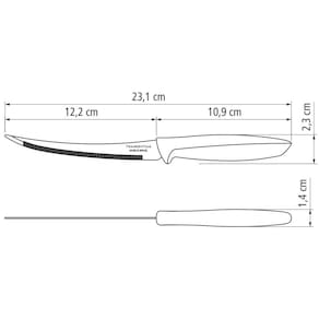 Faca 5" para Tomate Tramontina Plenus em Aço Inox - Preto - 2