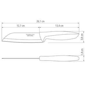 Faca 5" Santoku Tramontina Plenus em Aço Inox - Preto - 2