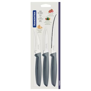 Conjunto de Facas Tramontina Plenus em Aço Inox e Polipropileno - Cinza - 3 Peças - JOGO DE FACAS PLENUS CINZA 3 PECAS TRAMONTINA - 2