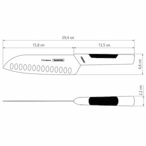 Faca 7" Santoku Tramontina Nygma em Aço Inox - Preto