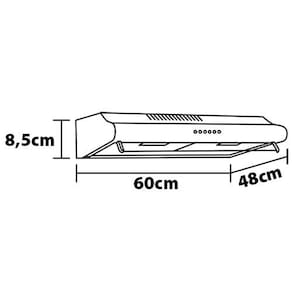 Depurador de Ar Suggar Slim DPS161PT/DPS162PT Preto com 3 Velocidades – 60 cm