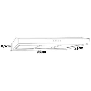 Depurador de Ar Suggar Slim DPS181PT / DPS182PT Preto com 3 Velocidades – 80 cm
